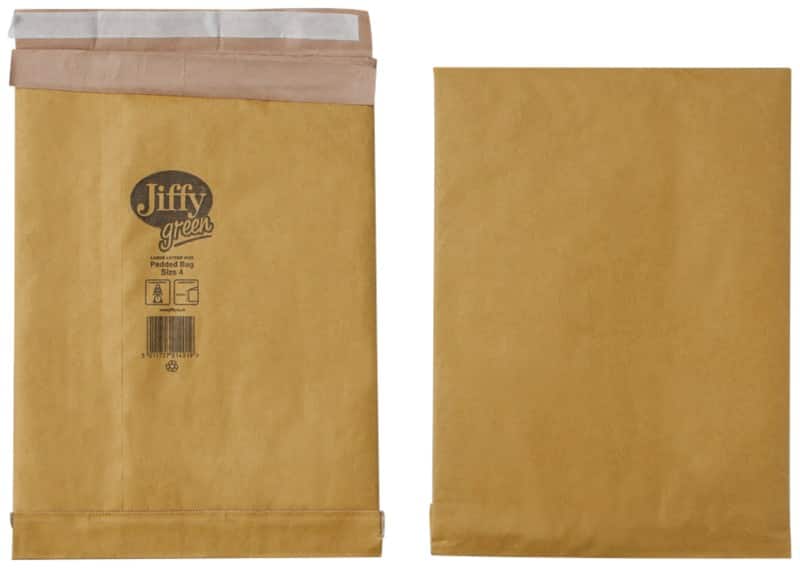 Jiffy Padded Envelopes Brown Plain 225 (W) x 343 (H) mm Peel and Seal 90 gsm Pack of 100