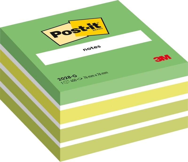 Post-it Sticky Notes Cube 76 x 76 mm Pastel Green 450 sheets