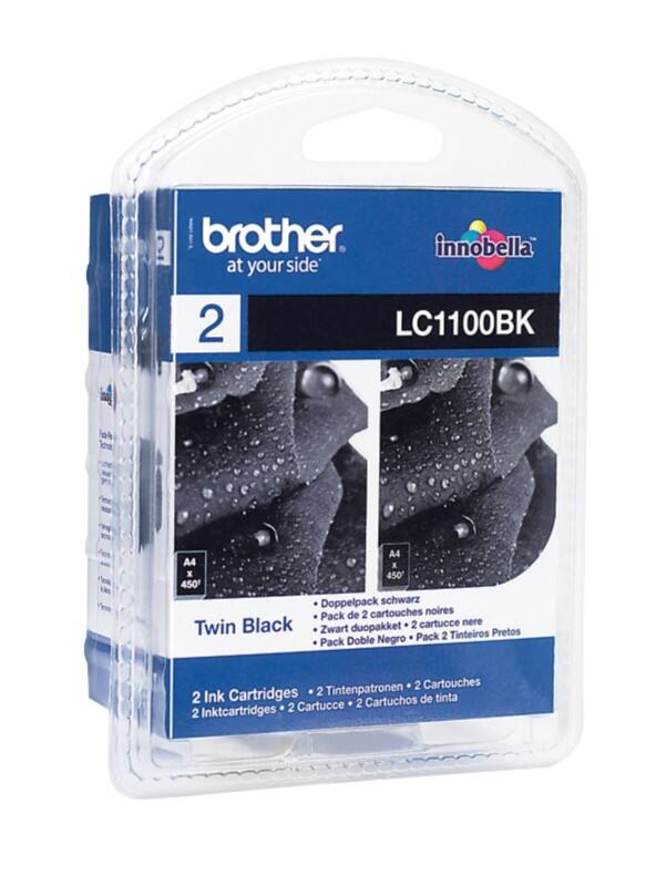 Brother LC1100BKBP2 Original Ink Cartridge Black Pack of 2 Duopack