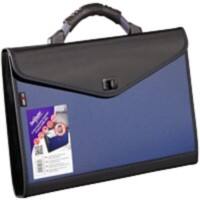 Snopake Expanding File 13521 Foolscap Black, Blue Plastic