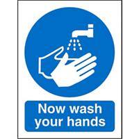 Stewart Superior Europe Mandatory Sign Wash Hands PVC 15 x 20 cm
