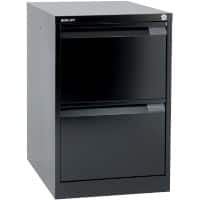 Bisley BS Steel Filing Cabinet 2 Drawers Lockable 470 x 622 x 711 mm Black