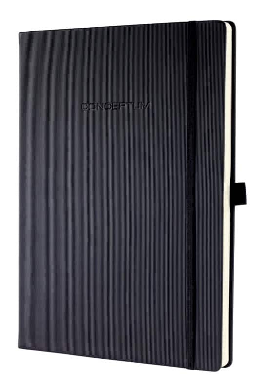 Sigel Notebook Conceptum A4 Ruled Casebound Hardback Black Perforated 194 Pages 97 Sheets