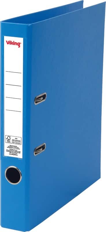 Viking Narrow Lever Arch File A4 50 mm Blue 2 Rings Cardboard, PP (Polypropylene) Matt Portrait