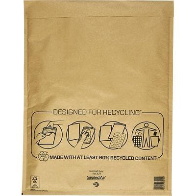 Mail Lite Mailing Bag K/7 Gold Plain 350 (W) x 470 (H) mm Peel and Seal 79 gsm Pack of 50