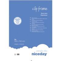 Niceday Wall Mountable Clip Frame 978925 Special Format 700 x 500 mm Transparent Pack of 2
