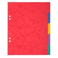 Exacompta Genuine Premium Pressboard Blank Dividers A5 Assorted Multicolour 5 Part Mottled Pressboard 4 Holes 4804Z