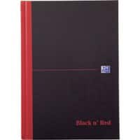 OXFORD Notebook Black n' Red A5 Ruled Casebound Cardboard Hardback Black, Red 192 Pages