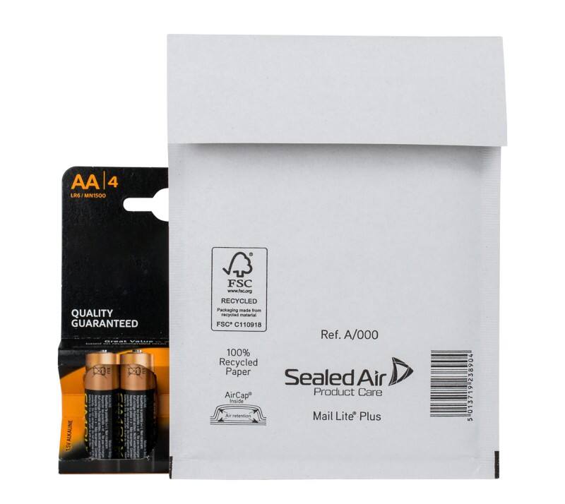 Mail Lite Plus Mailing Bag A/000 White Plain 110 (W) x 160 (H) mm Peel and Seal Pack of 100