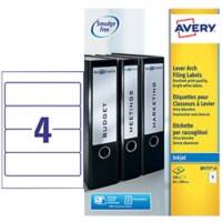 Avery J8171-25 Filing Labels Self Adhesive 200 x 60 mm White 25 Sheets of 4 Labels