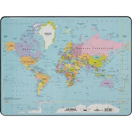 Durable World Map Desk Mat 400 X 530 Mm