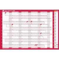 SASCO Unmounted Year Planner 2025 English 91.5 (W) x 61 (H) cm Red