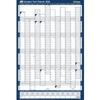 SASCO Compact  Year Planner 2026 English 40.5 (W) x 61 (H) cm Red