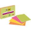 Post-it Super Sticky Notes 101 x 152 mm Assorted Rectangular Plain 4 Pads of 45 Sheets