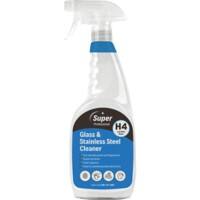 Super Professional Products H4 Glass & Stainless Steel Cleaner 750ml 6 Bottles