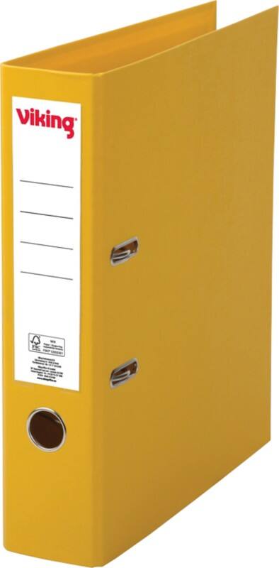 Viking Wide Lever Arch File A4 75 mm Yellow 2 Rings Plastic Matt Portrait