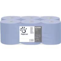 Papernet Standard Hand Towels Rolled Blue 2 Ply 412056 Recycled 100% 6 Rolls of 450 Sheets