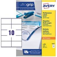 Avery 3425 Multipurpose Labels Self Adhesive 105 x 57 mm White 100 Sheets of 10 Labels