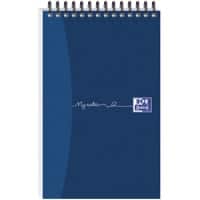 OXFORD Notepad My Notes Special format Ruled Spiral Bound Cardboard Hardback Blue Perforated 160 Pages 80 Sheets Pack of 10