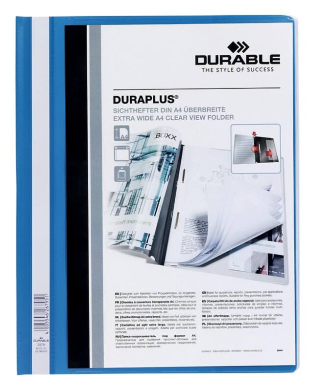 DURABLE Report File DURAPLUS A4+ Blue PVC