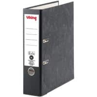 Viking Lever Arch File A4 80 mm Black 2 Rings Cardboard Marbled Portrait