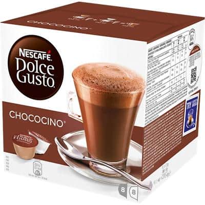 NESCAFÉ Dolce Gusto Chococino Hot chocolate Pods Box 16 g Pack of 8 x Chocolate + 8 x Milk Pods