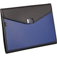 Snopake Expanding File Foolscap Black, Blue Plastic