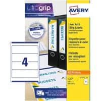 Avery L7171-25 Filing Labels Self Adhesive 200 x 60 mm White 100 Labels 25 Sheets of 4 Labels