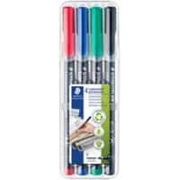 STAEDTLER Lumocolor 318 OHP Marker Fine Round Assorted Pack of 4