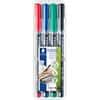 STAEDTLER Lumocolor 318 OHP Marker Fine Round Assorted Pack of 4