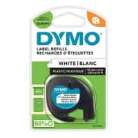 DYMO LT Labelling Tape Authentic 91221 S0721660 Adhesive Black on White 12 mm x 4 m