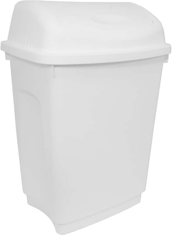 Bentley Swing Top Bin 50 L White Plastic
