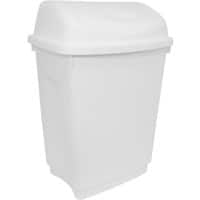 Bentley Swing Top Bin 50 L White Plastic