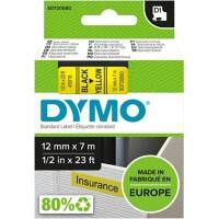 Dymo D1 S0720580 / 45018 Authentic Label Tape Self Adhesive Black Print on Yellow 12 mm x 7m