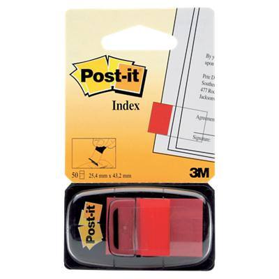 Post-it Index Flags Red Plain Not perforated Special format 50 Strips