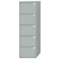 Bisley BS Steel Filing Cabinet 5 Drawers Lockable 470 x 622 x 1,511 mm Grey