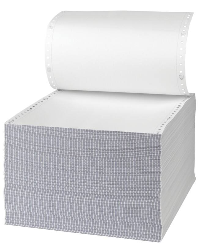 Computer Listing Paper Perforated 51 gsm, 54 gsm White 1000 Sheets
