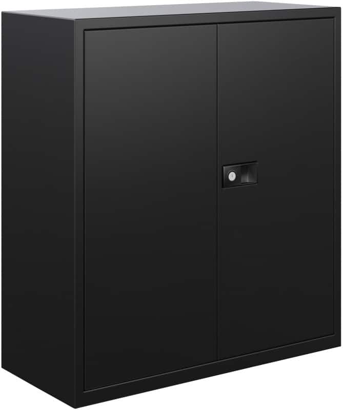 Bisley Regular Door Cupboard Steel 1 Shelf 914 x 400 x 1,000 mm Black