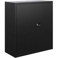 Bisley Regular Door Cupboard with 1 Shelf Lockable Steel 914 x 457 x 1016 mm Black