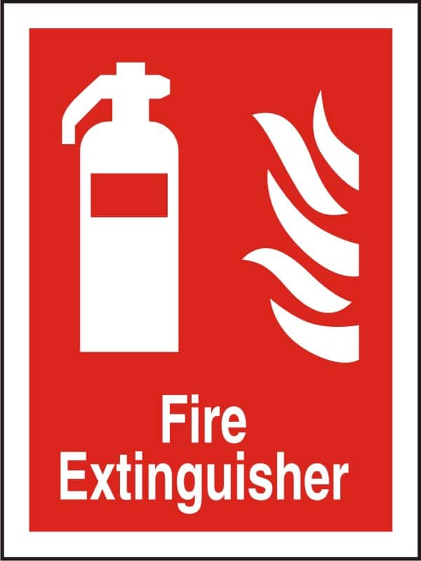 Fire Extinguisher Sign Fire Extinguisher Wall Mounted Vinyl 15 x 20 cm