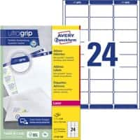 Avery L7159-100 Address Labels Self Adhesive 63.5 x 33.9 mm White 100 Sheets of 24 Labels