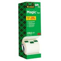 Scotch Magic Tape 19mm x 33m Invisible Value Pack 7+1 Free Rolls