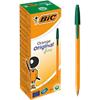 BIC Orange Original Ballpoint Pen Green Fine 0.3 mm Non Refillable Pack of 20