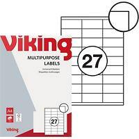 Viking Multipurpose Labels Removable 70 x 31mm White 2700 Labels Per Pack