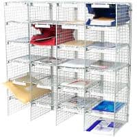 Val-U-Mail Letter Sorting Unit with 24 Compartments Silver 1067 x 381 x 1067 mm