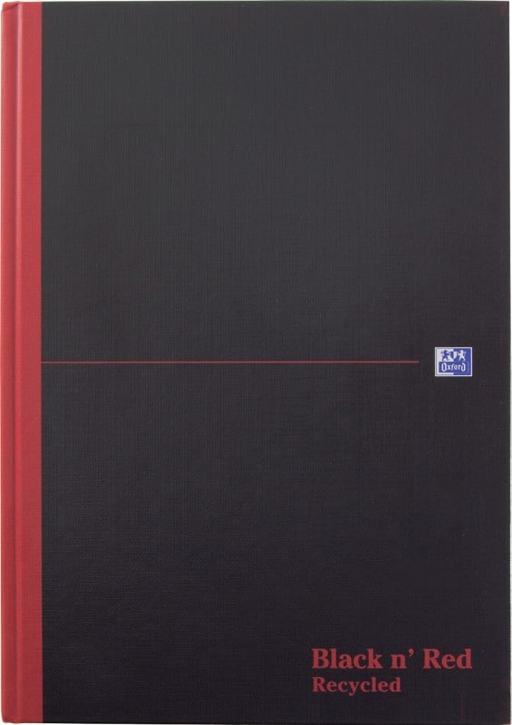OXFORD Notebook Black n' Red A4 Ruled Casebound Cardboard Hardback Black, Red 192 Pages