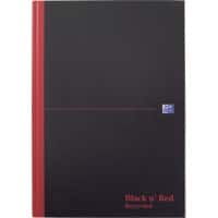 OXFORD Black n' Red A4 Casebound Hardback Notebook Ruled Recycled 192 Pages