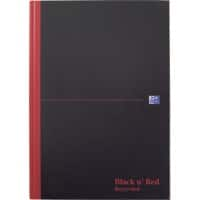 OXFORD Notebook Black n' Red A4 Ruled Casebound Cardboard Hardback Black, Red 192 Pages