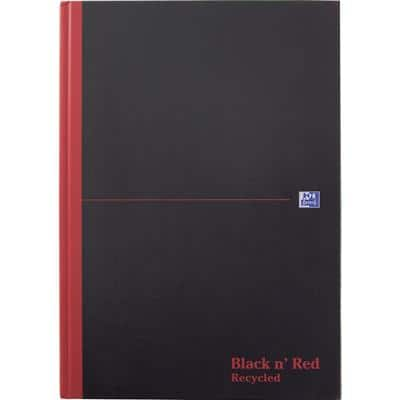 OXFORD Notebook Black n' Red A4 Ruled Casebound Cardboard Hardback Black, Red 192 Pages