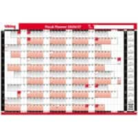 Viking Fiscal Unmounted Year Planner 2025, 2026 English 74.9 (W) x 44.4 (H) cm Red